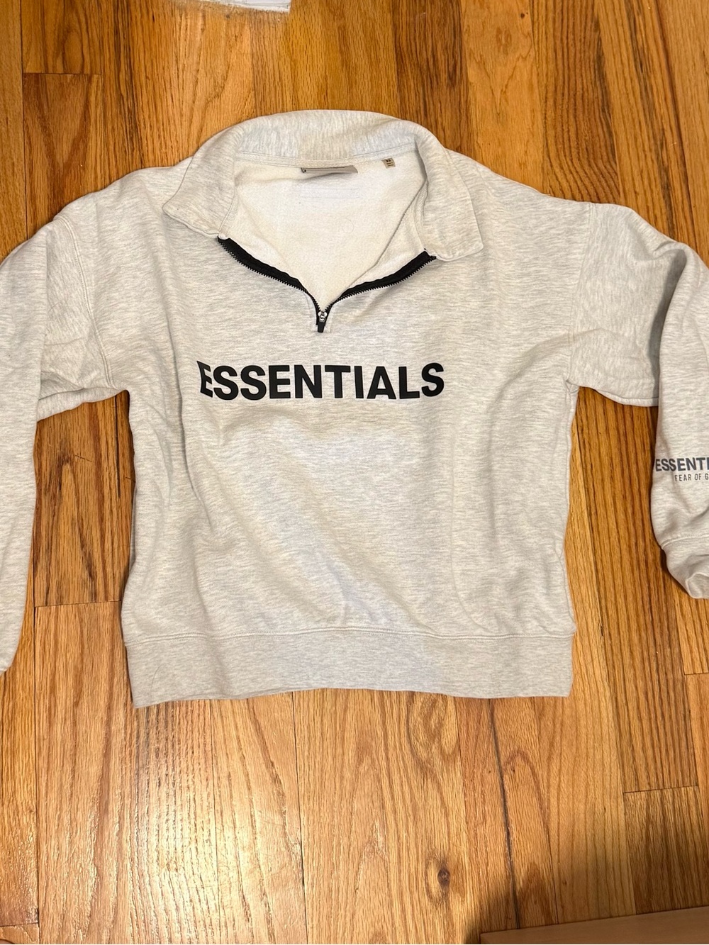 Fear of God ESSENTIALS Light Gray Quarter-Zip Sweatshirt